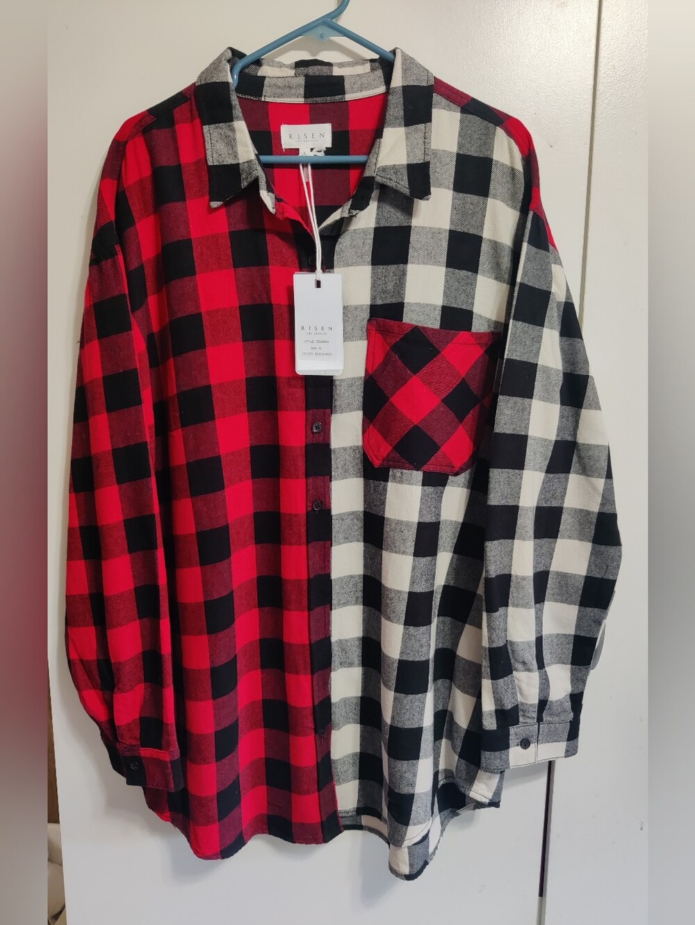 Two-Tone Red & Black Buffalo Plaid Women's Shirt